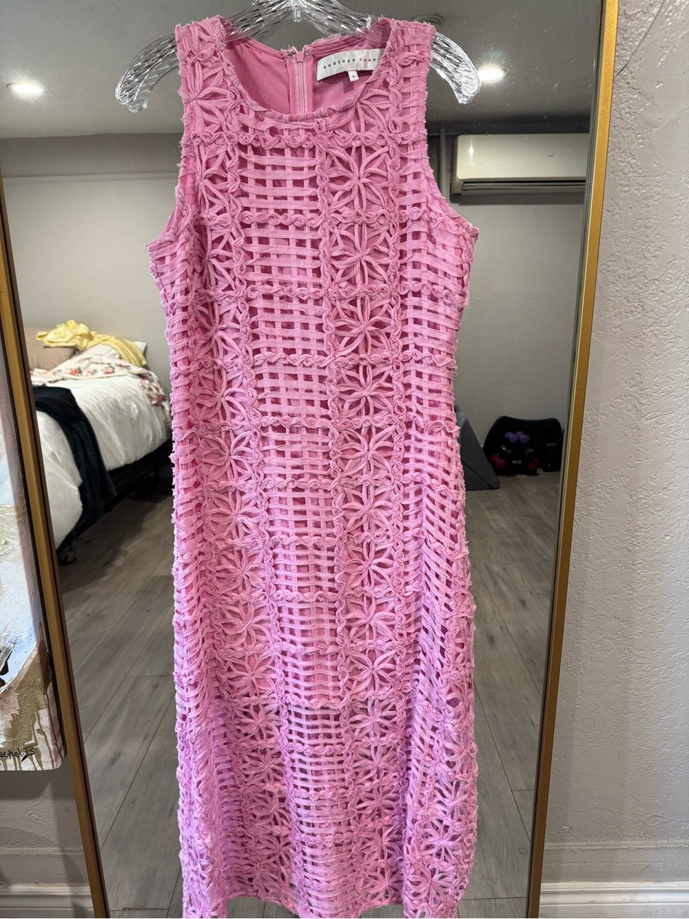 Endless Rose Pink Crochet Floral Maxi Dress - Picture 5 of 6
